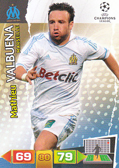 Mathieu Valbuena Olympique Marseille 2011/12 Panini Adrenalyn XL CL #197